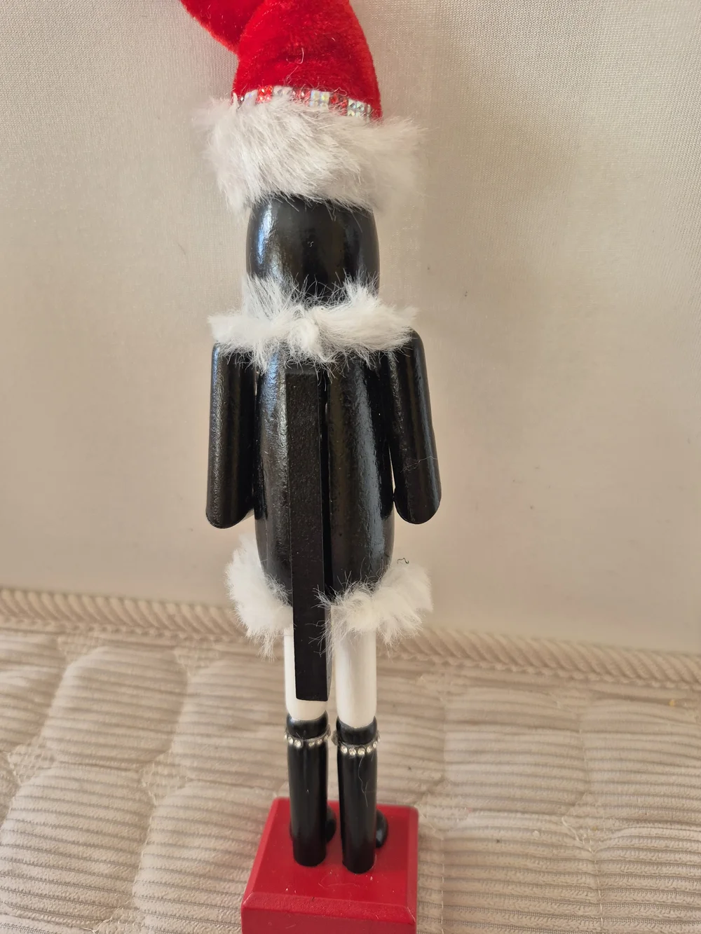 Holiday Penguin Nutcracker Figure - Red and Black